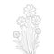 Flower coloring page illustration graphic line art design with leaves drawing blooming petal