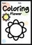 Flower coloring page picture worksheet for preschool, kindergarten