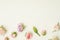 Flower composition assorted rose ivory background