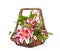 Flower composition in basket