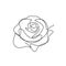 Flower continuous one line art drawing vector illustration. Awesome rose isolated on white background
