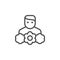Flower courier line outline icon