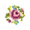 flower cross stitch pattern. Pixel rose flower image