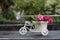 Flower delivery bike with basket