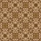 Flower design pattern on Indonesian traditional batik clothes with simple brown color design