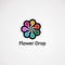 Flower drop with colorful concept, icon, element, and template for company