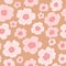 Flower field pattern. Flower Power. Hippie pattern of the sixties.