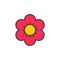 Flower filled outline icon