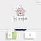 Flower floral line beauty premium simple logo template