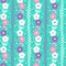 Flower Floral Pink Turquoise Purple White Seamless Pattern Design Shape Geometric | FloFli Series