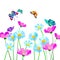 Flower floral summer chamomile butterfly insect
