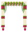 Flower garland with mango leaves. Indian traditional Ugadi holiday decoration