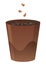 Flower growth stage in brown pot on white background. Vector illustration of phase sowing plant from seed