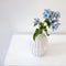 Flower hackelia velutina in a white fluted vase