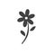 Flower icon. Beautiful flower in black and white. Flat icon design.