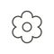 Flower icon vector. Outline floral, line spring symbol.