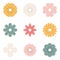 Flower icons. Spring flowers. Floral collection pastel color. Vector illustration