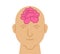 Flower inside head. Rose brain. Vector illustration