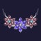 Flower jewelry necklace icon, realistic style