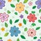 Flower leaf butterfly dream seamless pattern