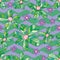 Flower leaf petal chervon seamless pattern