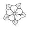Flower with leaves old school classic traditional tattoo. Hand Drawn Black Outline Doodle Logo Icon. Coloring book page. Stock