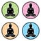 Flower Of Life Buddha Designs - 4 Coloured Meditation Illustrations