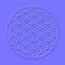 Flower of Life, in cosmic colors, 3D effect, pink and purple colored