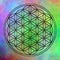 Flower of life illustration on a colorful plasma background