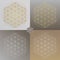 Flower of Life Illustrations in Gold and Gray Colored Gradients - 4 Items Sacred Geometry on Background