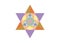 Flower of Life symbol Metatron Merkaba Sacred Geometry. Colorful logo icon. Geometric mystic star of alchemy esoteric Seed of life