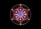Flower of Life symbol Sacred Geometry. Gold luxury Logo icon round geometric mystic blue lotus mandala of alchemy esoteric Seed