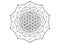 Flower of Life, Yantra Mandala in the lotus flower, Sacred Geometry. Black print tattoo symbol of harmony and balance. Mystical