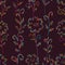 Flower line colorful fabric stylish dark seamless pattern