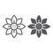 Flower line and glyph icon, blossom and flora, floral sign, vector graphics, a linear pattern on a white background.