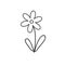 Flower line icon. Outline vector sign. Beautiful flower in black and white.
