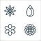 flower line icons. linear set. quality vector line set such as sunflower, flower, drop