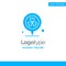 Flower, Location, Pin, Heart Blue Solid Logo Template. Place for Tagline