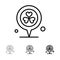 Flower, Location, Pin, Heart Bold and thin black line icon set