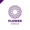 Flower Logo circle abstract design vector template. Tulip SPA icon. Cosmetics Hotel Garden Beauty salon Logotype concept.