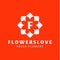 Flower love quality flat trend brand icon vector