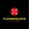 Flower love quality flat trend brand icon vector