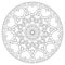 Flower mandala with hearts. Coloring page for