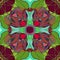 FLOWER MANDALA. TIFFANY STYLE.ABSTRACT BROWN AND GREEN BACKGROUND