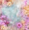 Flower oil painting ,vintage ,grunge background