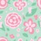 Flower pastel color green seamless pattern