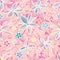 Flower pastel freedom pink seamless pattern