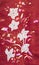 Flower pattern batik on red background