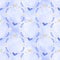 Flower pattern with blue flowers and hummingbirds. Watercolor seamless background with birds.