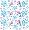 Flower pattern blue and pink flowers vector